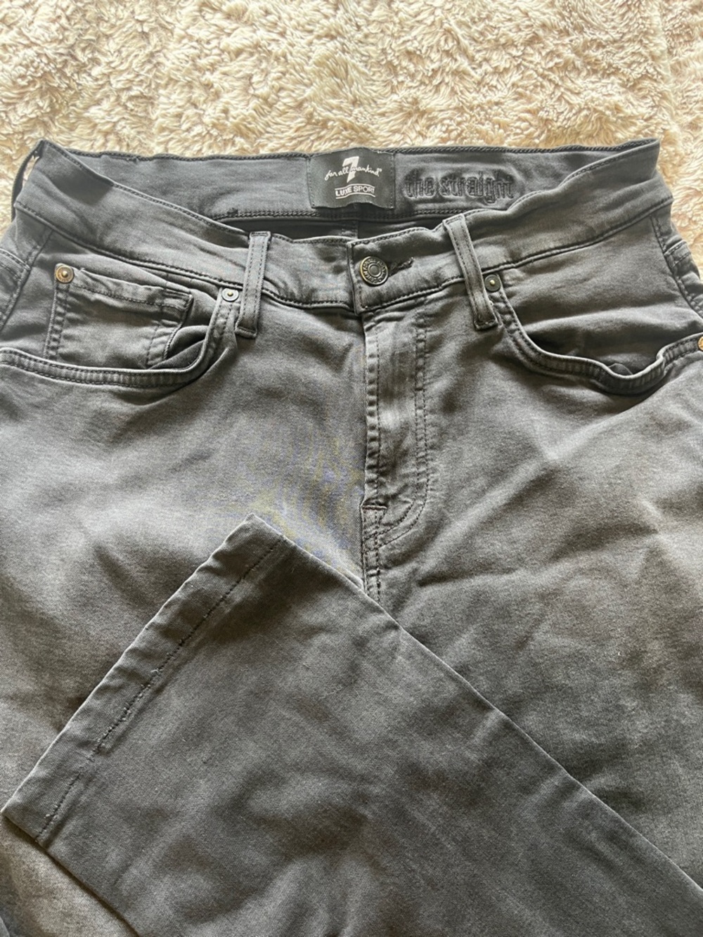 7 For All Mankind Men's Straight Jeans - Charcoal 31x30